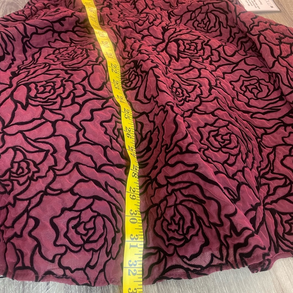 B Darlin fit and flare magenta black short dress floral print, Large,NWT - Picture 6 of 10